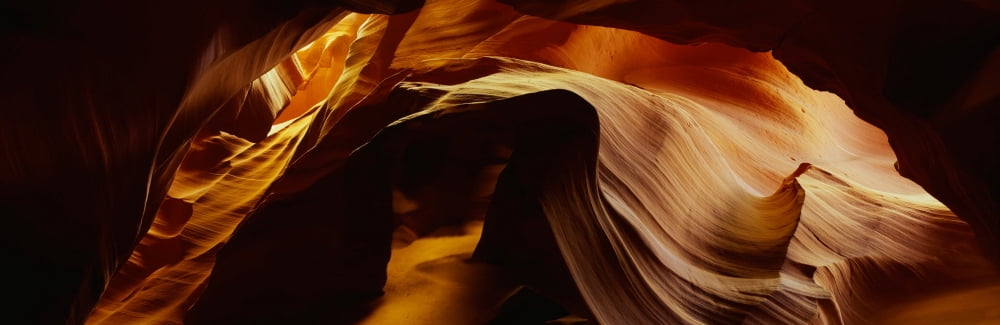 Detail of sandstone from Antelope Canyon Canvas Art - Panoramic Images (27 x 9)