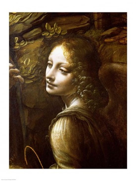 Detail of the Angel from The Virgin of the Rocks Canvas Art - Leonardo Da Vinci (18 x 24)