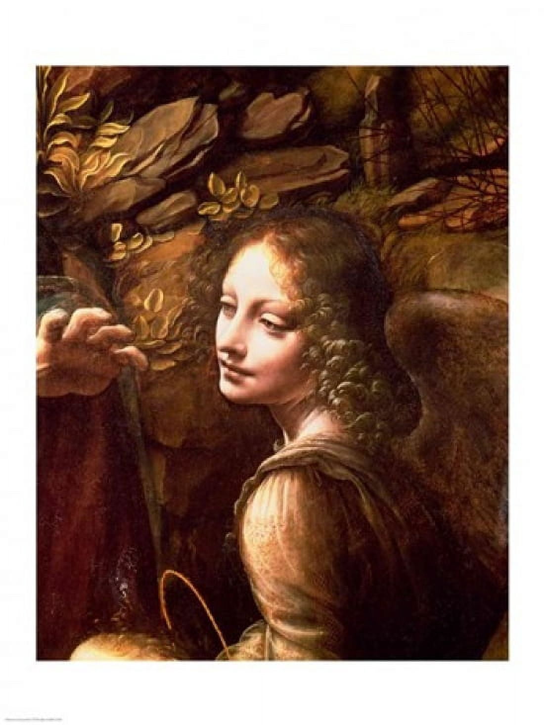 Detail of the Angel from The Virgin of the Rocks Canvas Art - Leonardo Da Vinci (18 x 24)