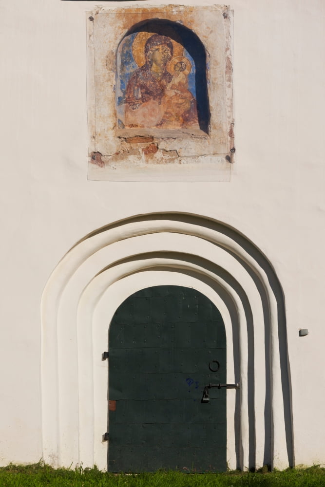 Detail of the Church of Our Saviour at Ilino Veliky Novgorod Novgorod Oblast Russia Canvas Art - Panoramic Images (27 x 9)