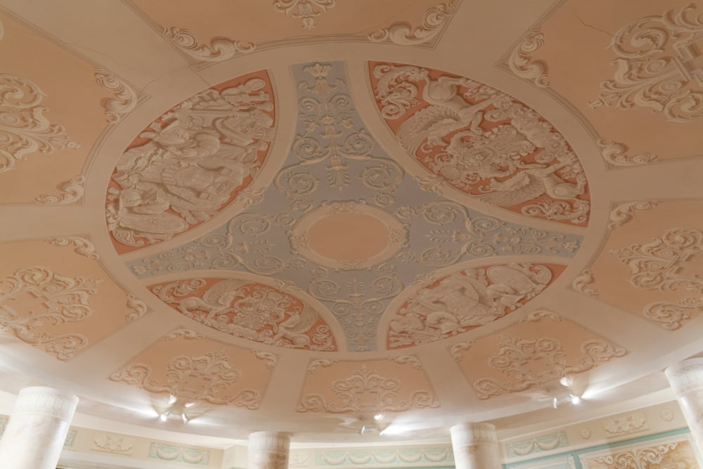 Detail of the conference room ceiling Stalins Bunker Izmailovo-Area Moscow Russia Canvas Art - Panoramic Images (36 x 12)