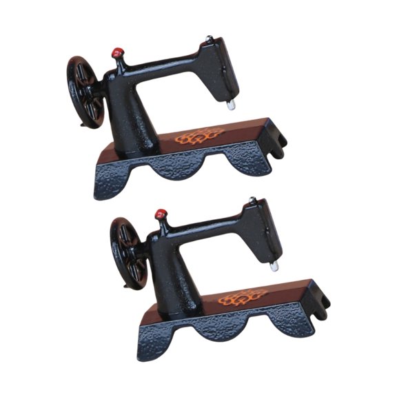 Detailed 1/12 Scale Antique Sewing Machine Model Figure Miniature Figurine For Doll House Collector Craft Model Decors