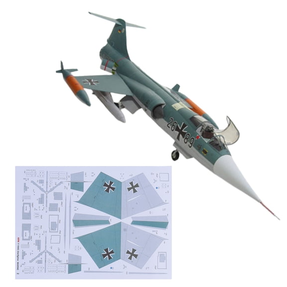 Detailed 1/33 Scale US F-104G Starfighter Paper Model Puzzle Kit for Collectors Decor Toys
