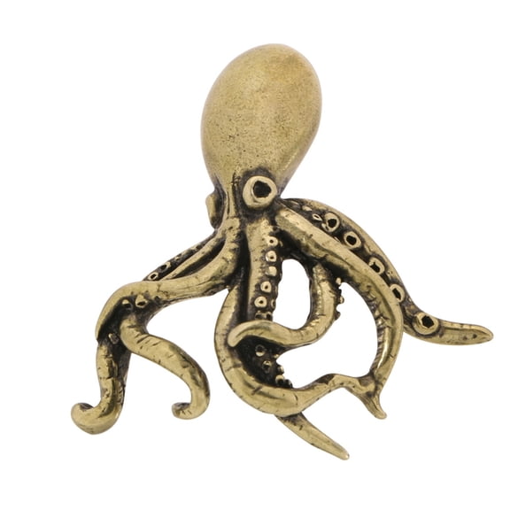 Detailed Brasses Octopuses Model Antique Marine Figurine for Bookshelf Decors