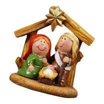 Detailed Cartoon Nativity Manger Scene Resins Miniature Figurines Christmas Decorations For Tabletop Holiday Display