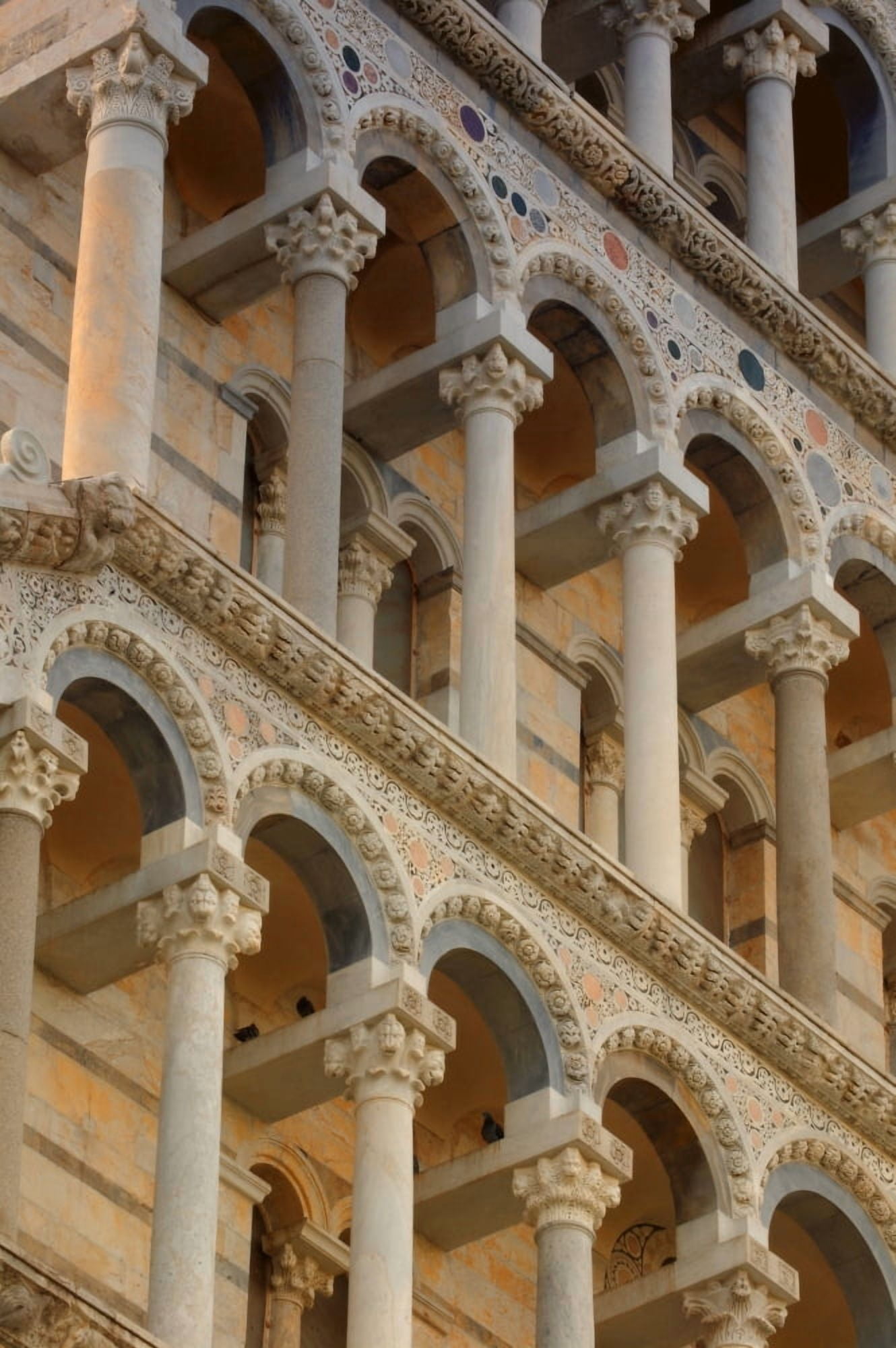 Detailed Close-Up Of Piazza Del Miracoli Pisa (The Leaning Tower Of Pisa) Tuscany Italy Canvas Art - Carson Ganci Design Pics (11 x 17)