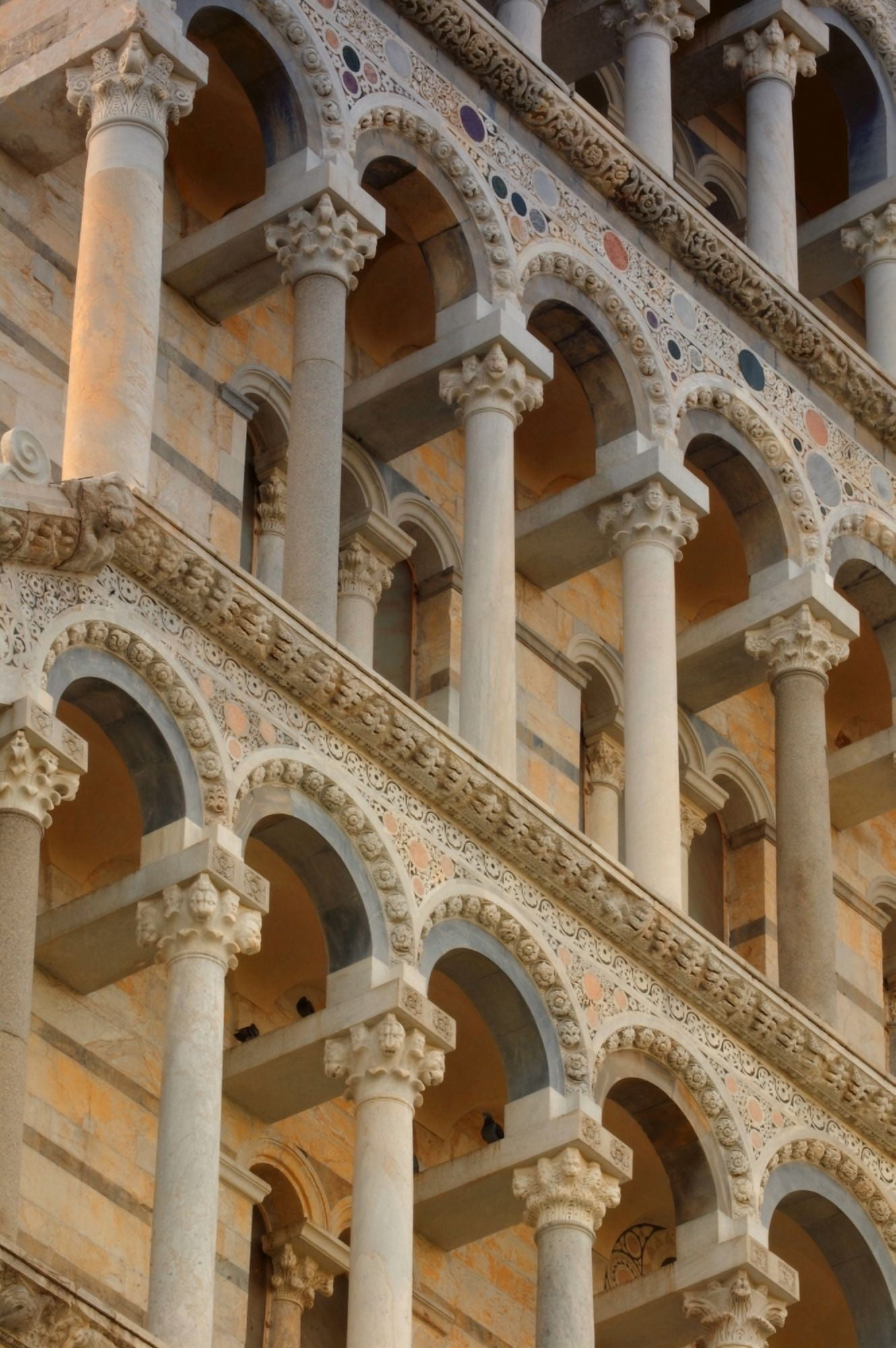 Detailed Close-Up Of Piazza Del Miracoli Pisa (The Leaning Tower Of Pisa) Tuscany Italy Canvas Art - Carson Ganci Design Pics (22 x 34)