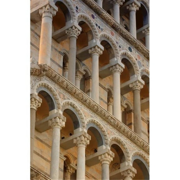 Detailed Close-Up of Piazza Del Miracoli Pisa The Leaning Tower of Pisa Tuscany Italy Poster Print by Carson Ganci, 11 x 17