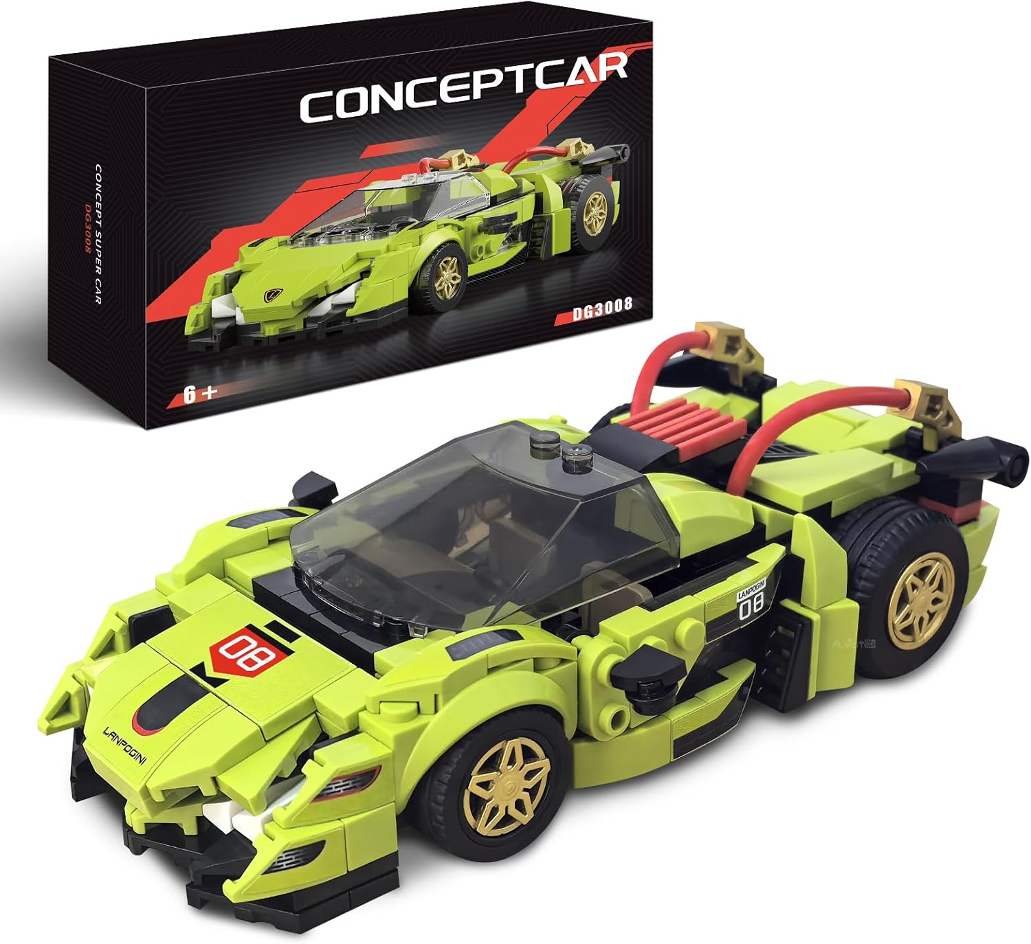 Detailed Concept Car Building Toy with 355 Pieces, Realistic Sports ...