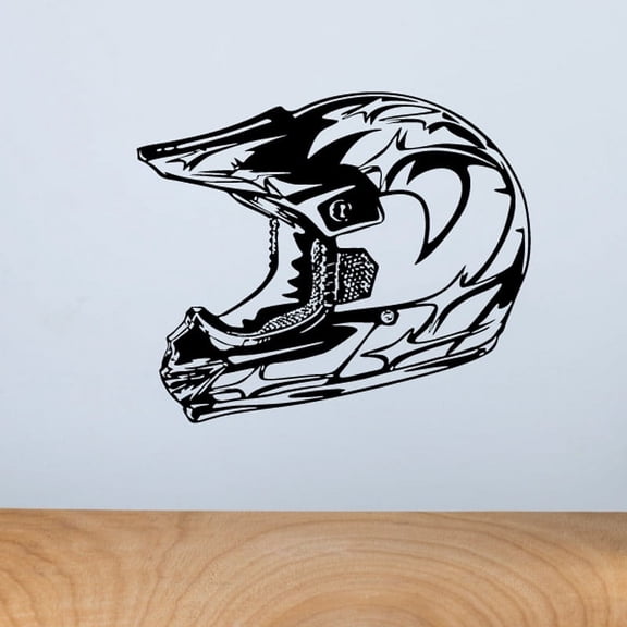 Detailed Dirt Bike Helmet Decal - 36 Inches