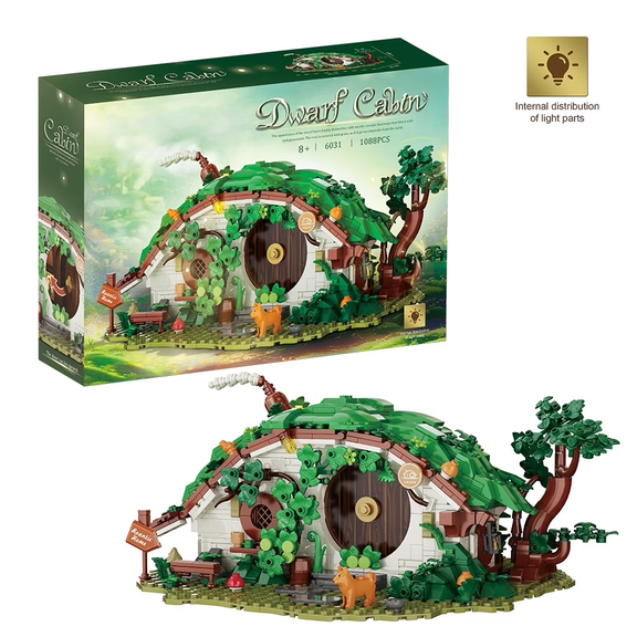Detailed Dwarf Cabin Building Set | Fantasy House Desktop Decor Model for Adult Builders