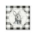 thumbnail image 1 of Detailed Easter Bunny Drawing Spring Plaid Border Animals & Insects Graphic Art Gallery-Wrapped Canvas Print Wall Art, 1 of 5