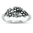 thumbnail image 1 of Detailed Flower Leaf Ring .925 Sterling Silver Band Jewelry Female Male Unisex Size 6, 1 of 4