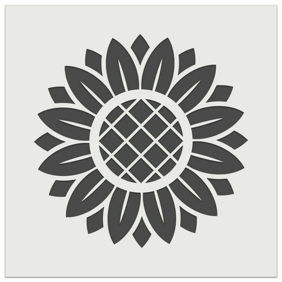 Detailed Geometric Summer Sunflower Sunny Happy Days DIY Cookie Wall Craft Stencil - 7.0 Inch