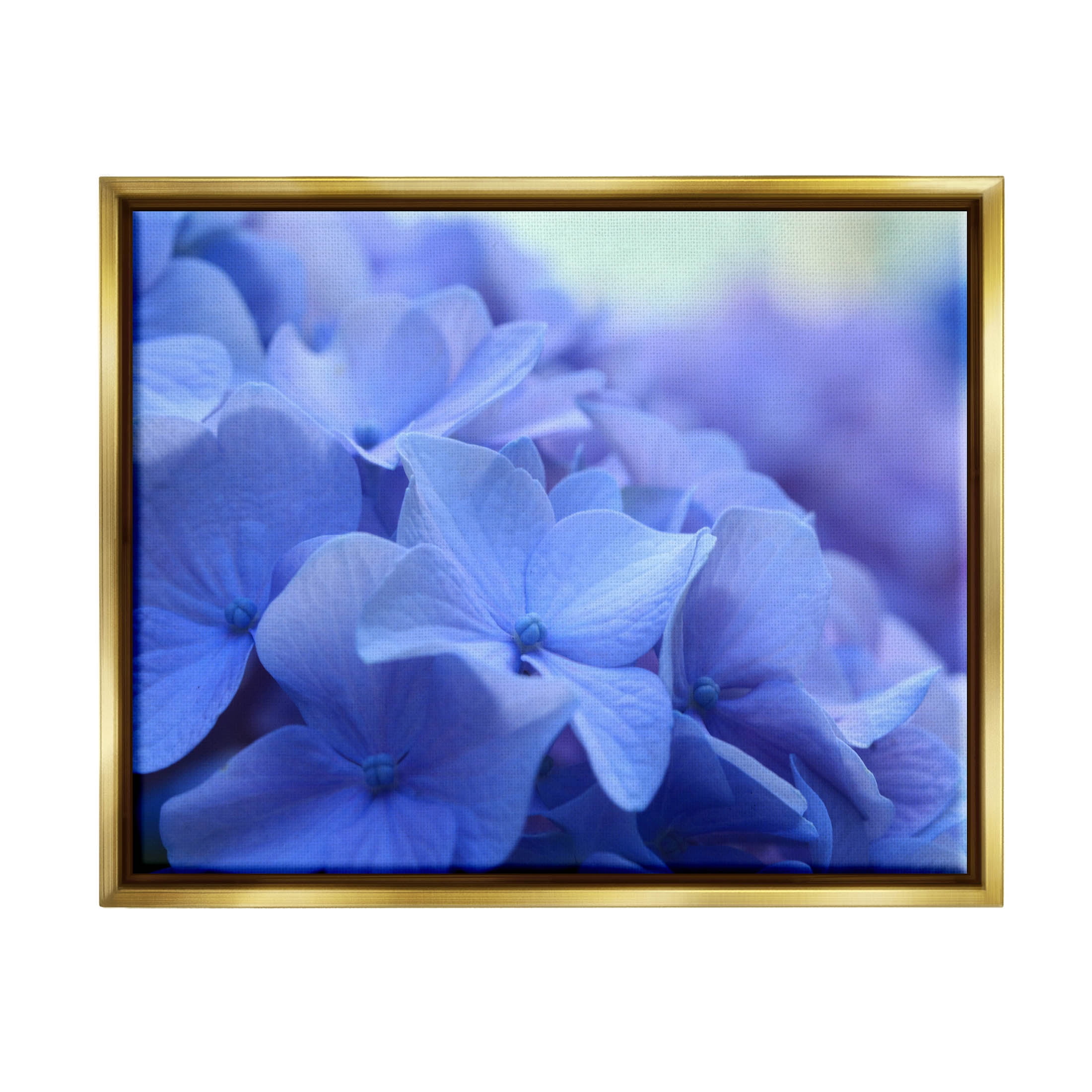 Detailed Hydrangea Close Up Petals Botanical & Floral Photograph Metallic Gold Framed Art Print Wall Art
