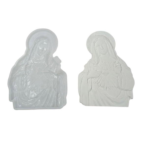 Detailed Immaculate Heart Mother Sculpture Silicones Casting Mold For Creating Religious Art And Catholic Home Decors