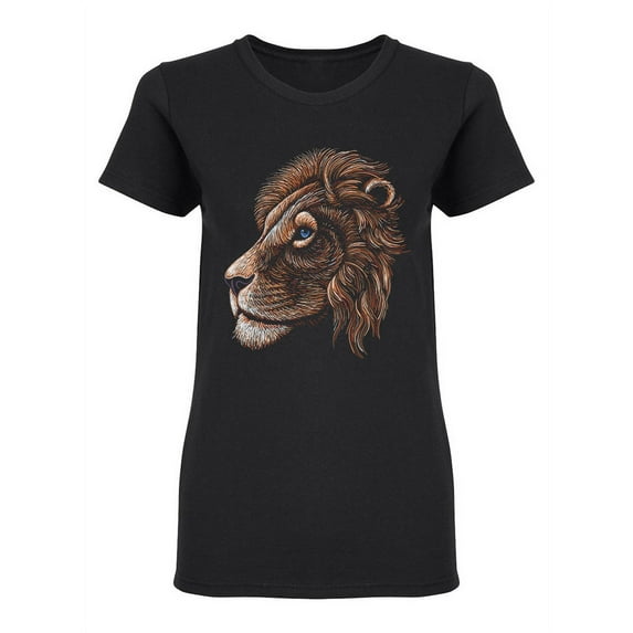 Detailed Lion Design Shaped T-Shirt Women -Image by Shutterstock, Female Large