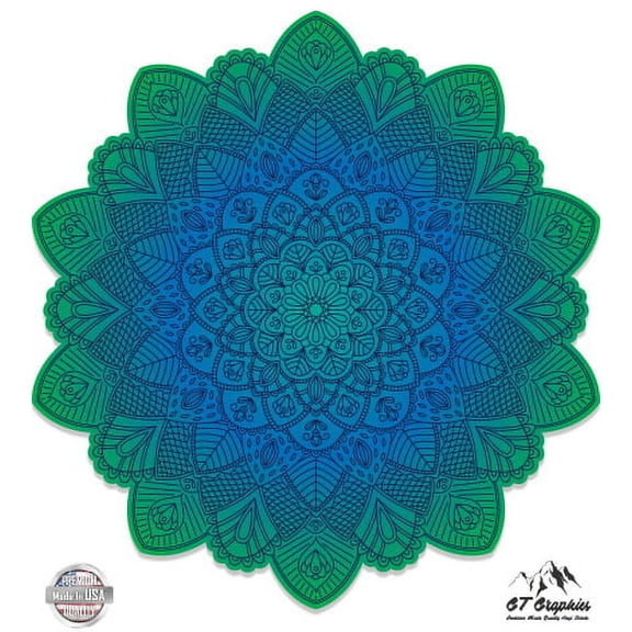 Detailed Mandala Beautiful Flower Design - 12" Vinyl Sticker Waterproof Decal