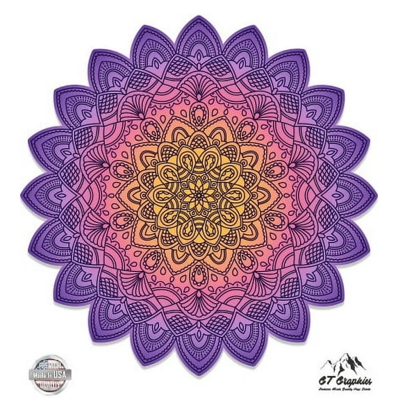 Detailed Mandala Beautiful Flower Design - 12" Vinyl Sticker Waterproof Decal