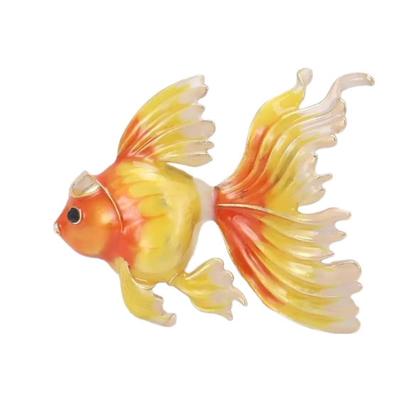 Detailed Metal Fish Ornament Goldfish Brooch And Pendant Trendy Wearable Art