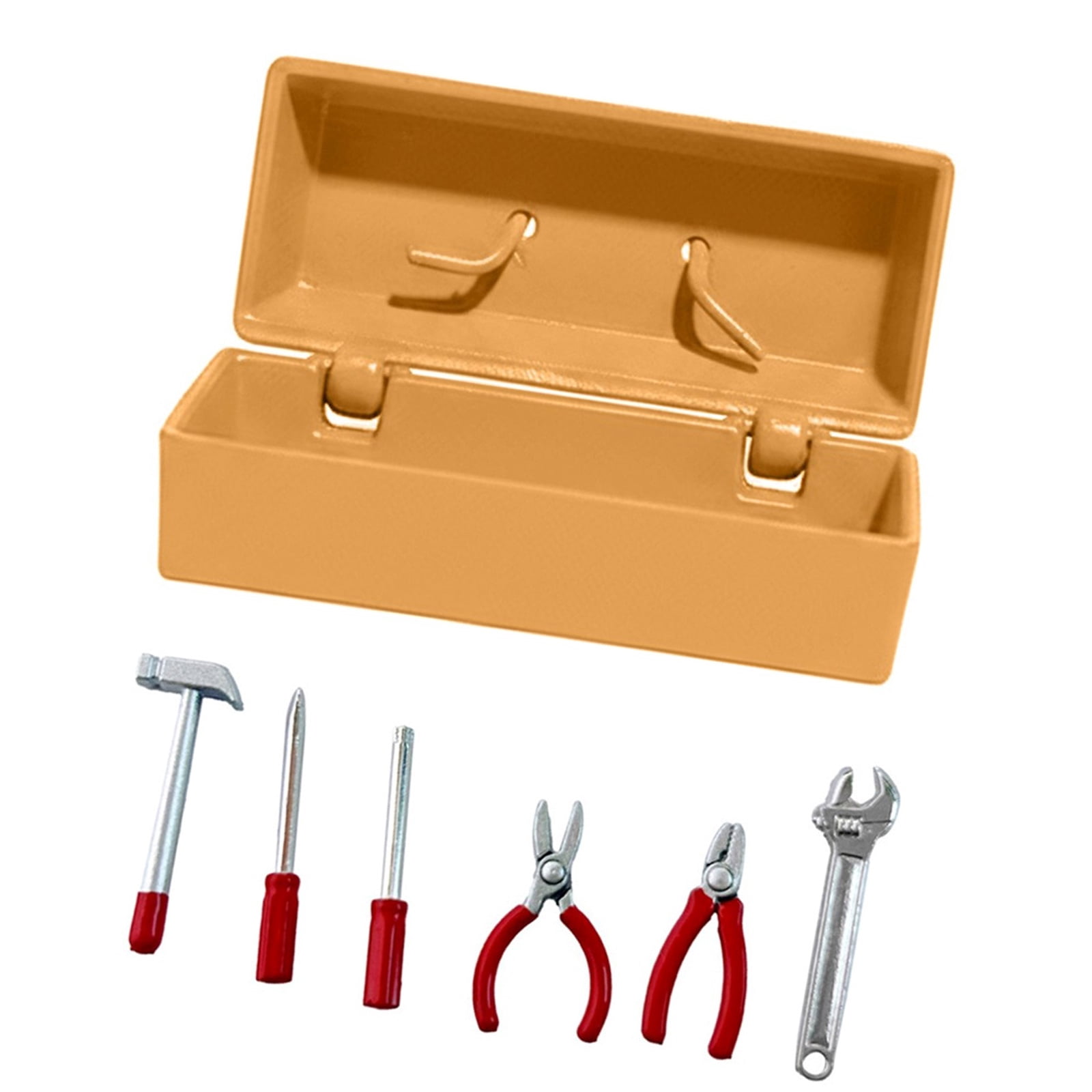 Detailed Metal Tool Accessories (Tool Box+6 Tools) Dollhouses Miniature ...