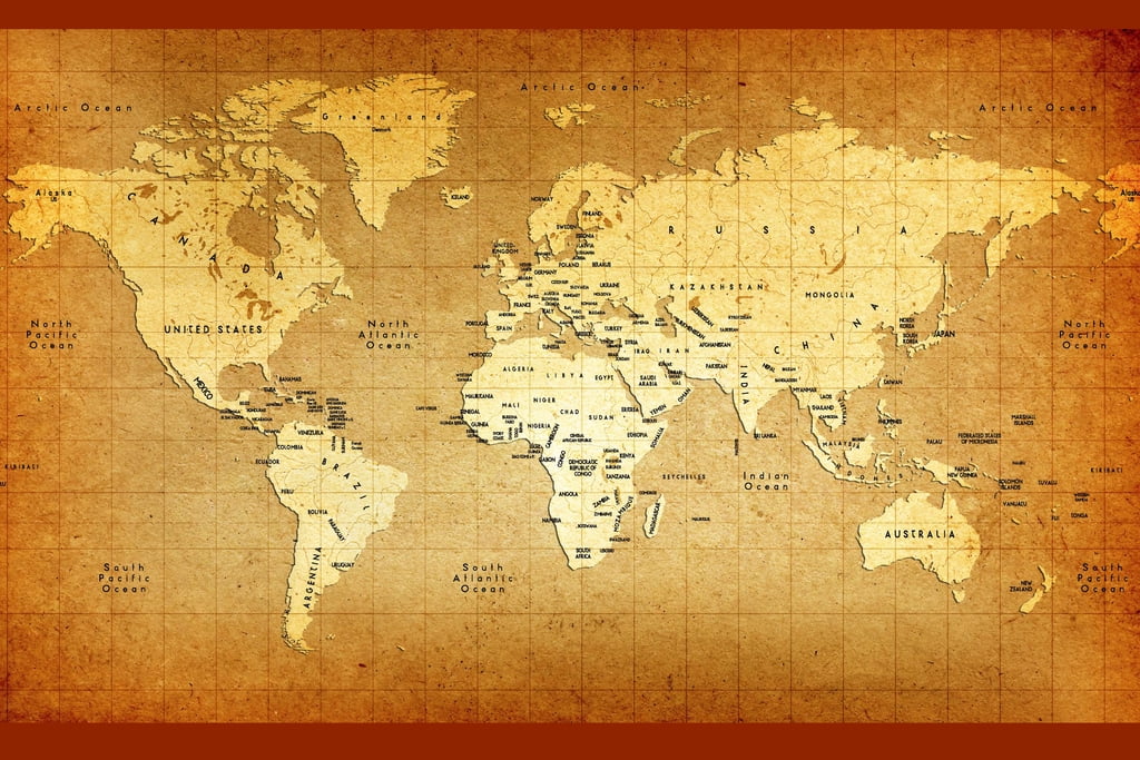 Hawaiian Islands 1883 Historical Map Poster - 36x24 Inch Antique Style Wall Art