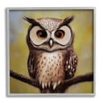 thumbnail image 1 of Detailed Owl Perched Wildlife Animals & Insects Painting Gray Framed Art Print Wall Art, 1 of 7