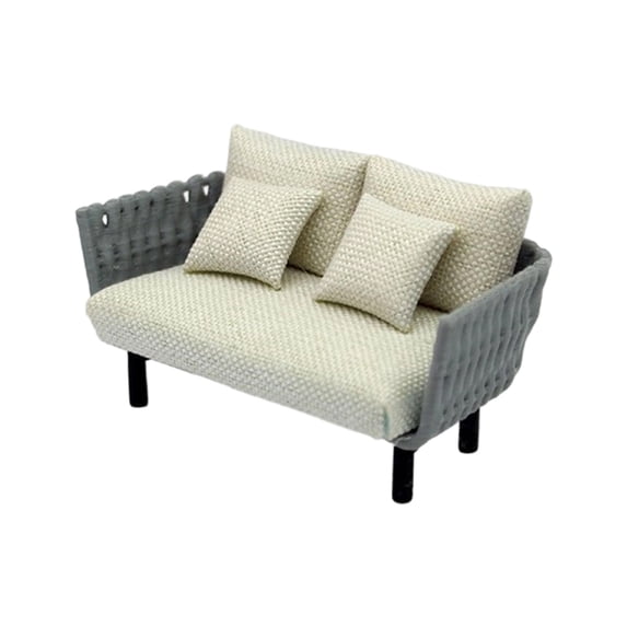Detailed Small Sofa Model Figurine With Pillow For Craft Enthusiasts And Scene Display Decors 1/20 1/25 1/30 Scale