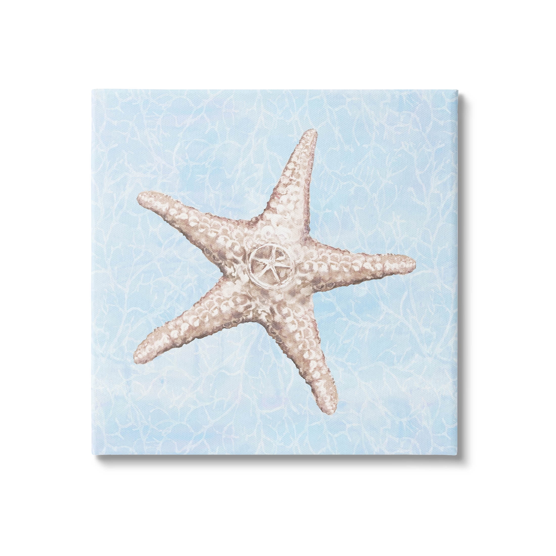 Detailed Starfish Blue Water Pattern Animals & Insects Graphic Art Gallery Wrapped Canvas Print Wall Art