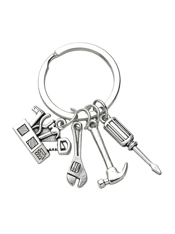 Detailed Tool Inspired Keychain Organizers Pendant With Wrench Screwdriver Hammer Accessory Everyday Carry