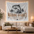 thumbnail image 1 of Detailed Trout Stippled with Line Fish Depicted Dynamic, Serene Watercolor for Plant Lovers, Botanical Wall Art, Graduation Gift, Tapestry Wall Hanging for Bedroom and Dorm, 1 of 7
