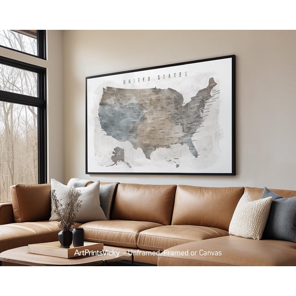 Detailed United States Map Poster