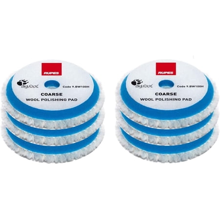 Detailer's Domain Rupes Bigfoot Coarse Blue Wool Pad 145mm/ 5.75" - 6 Pack