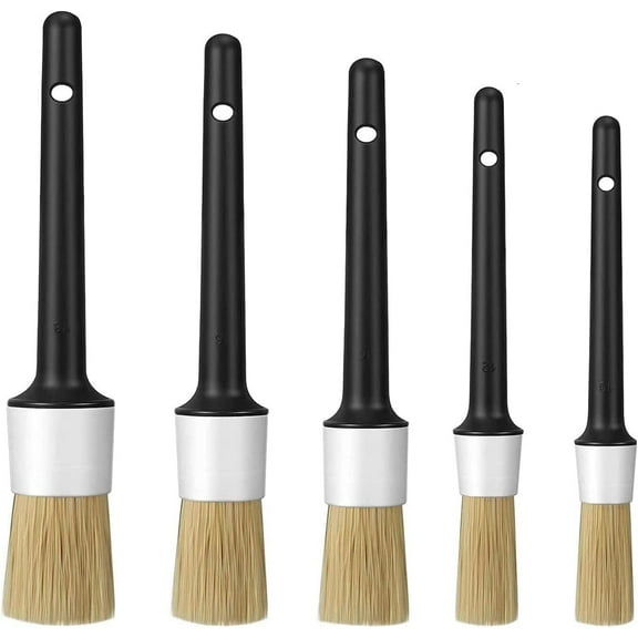 Detailing Brush Set, 5 Pcs Soft Automotive Detail Brushes, Different Sizes Car Detailing Brushes for Cleaning Wheels, Interior, Exterior, Engine