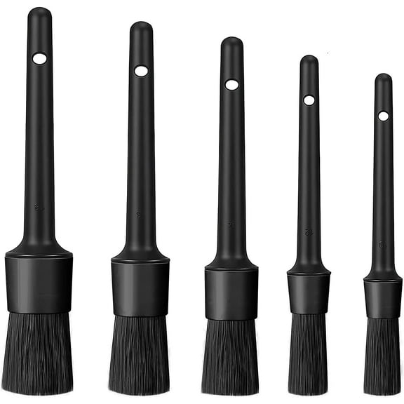 Detailing Brush Set, 5 Pcs Soft Automotive Detail Brushes, Different Sizes Car Detailing Brushes for Cleaning Wheels, Interior, Exterior
