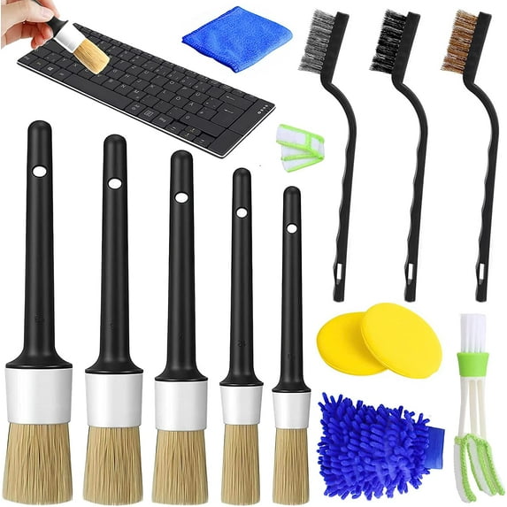 Detailing Brush Set, Soft Automotive Detail Brushes 13pcs, Different Sizes Car Detailing Brushes for Cleaning Wheels, Interior, Exterior, Engine
