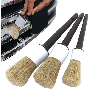 Braun Automotive Red Crimped Nylon Detailing Brush (AC9RBK) - Stiff Bristle Cleaning Tool