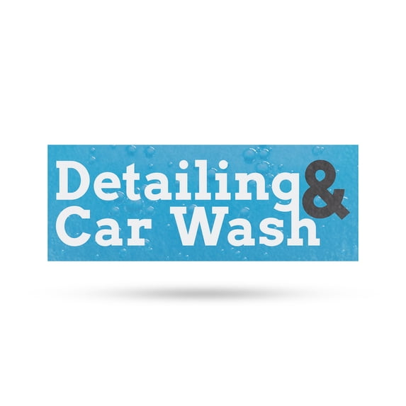 Detailing and Car Wash Vinyl Decal 12 Inch x 5 Inch Weatherproof Heavy-Duty Adhesive Backing | Vehicle Cleaning Services, Polishing, Affordable Rates | Made in USA