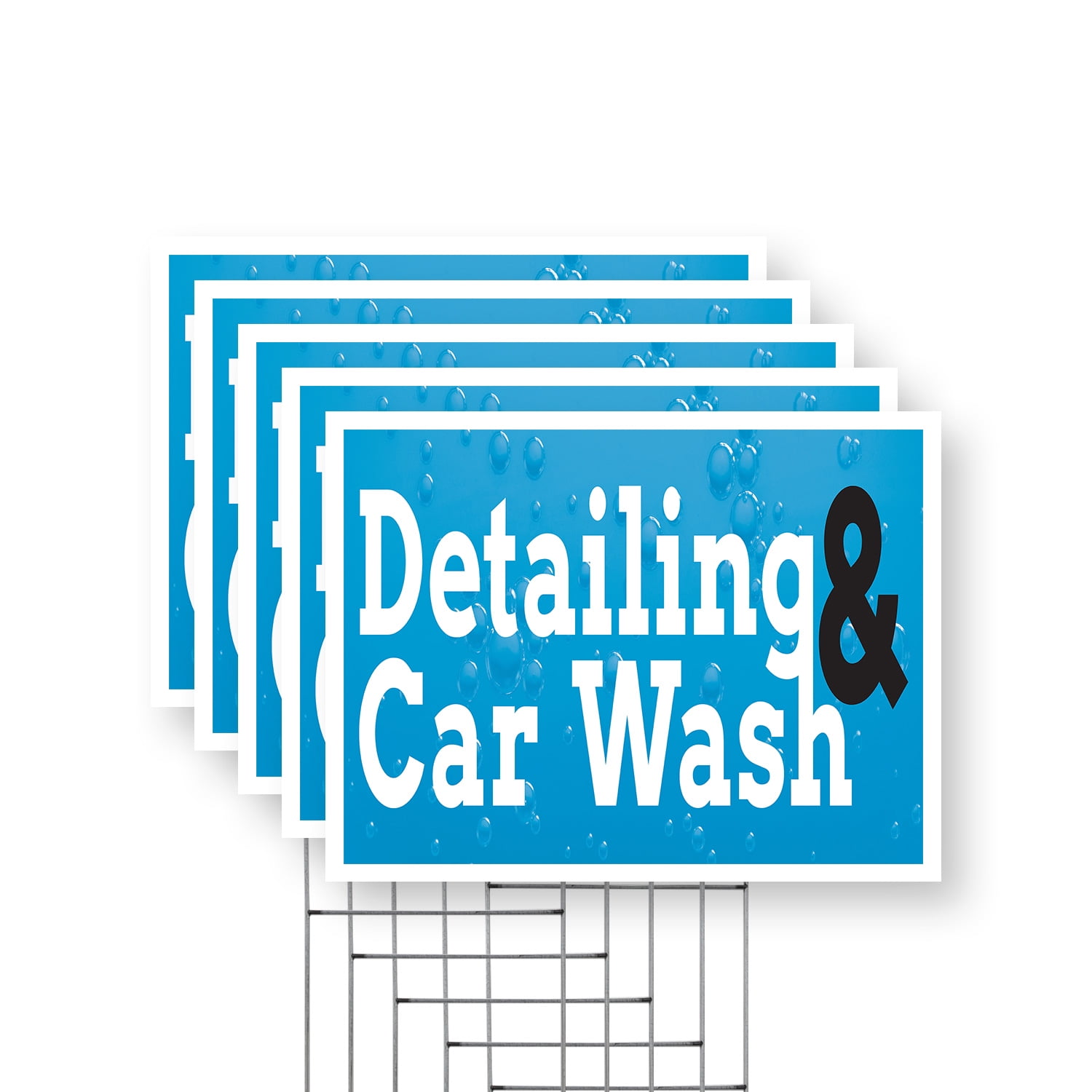 Detailing and Car Wash Yard Sign 5 Pack of 12 Inch x 16 Inch Single ...