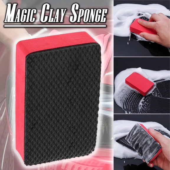 Detailing Clay Sponge Bar 3-Pack, ZzCityTK Professional Car Pad Block Cleaning Eraser Wax Polish Tool, Reusable Auto Detailing Kit for Paint Correction Contaminant Removal