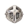 thumbnail image 1 of Details 925 Sterling Silver Cross Shield Punk Ring TA457 US Size 12, 1 of 14