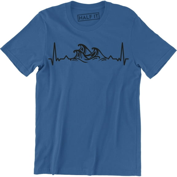 Details About Ocean Heartbeat Beach Lover Ocean Surfer Waves Graphic Men's T-Shirt