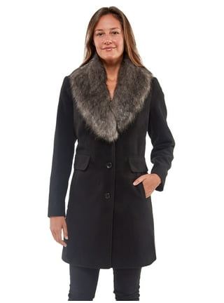 Lauren Ralph Lauren Women's Faux-Fur-Trim Walker Coat,, 51% OFF