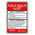 thumbnail image 1 of Details about Public Health Alert Contagious Disease Symptoms Notice Outdoor Health and Safety Aluminum Metal Sign 18"x24", 1 of 5