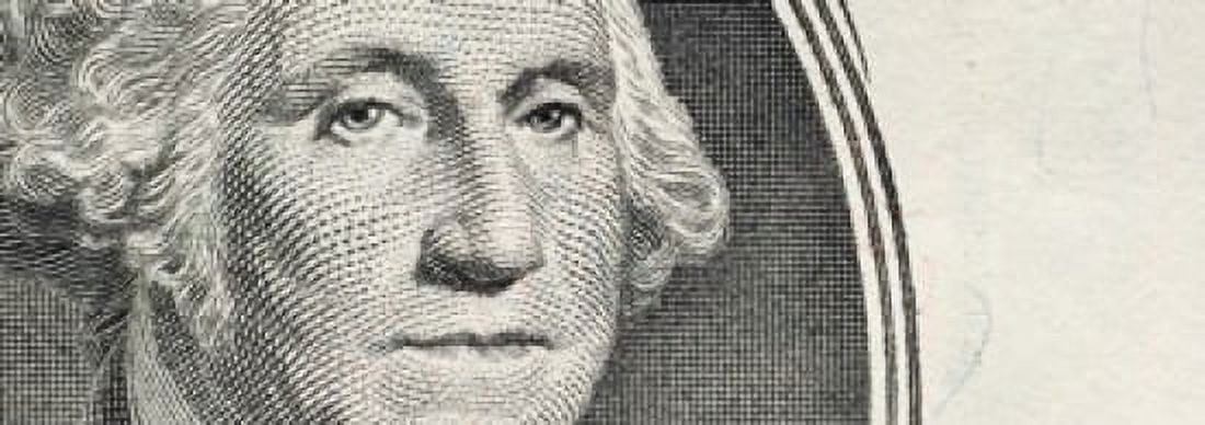 Details of George Washingtons image on the US dollar bill Canvas Art - Panoramic Images (36 x 13)