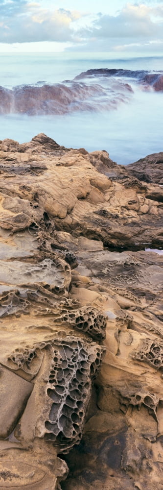 Details of rock on the coast Las Rocas Beach Baja California Mexico Canvas Art - Panoramic Images (27 x 9)