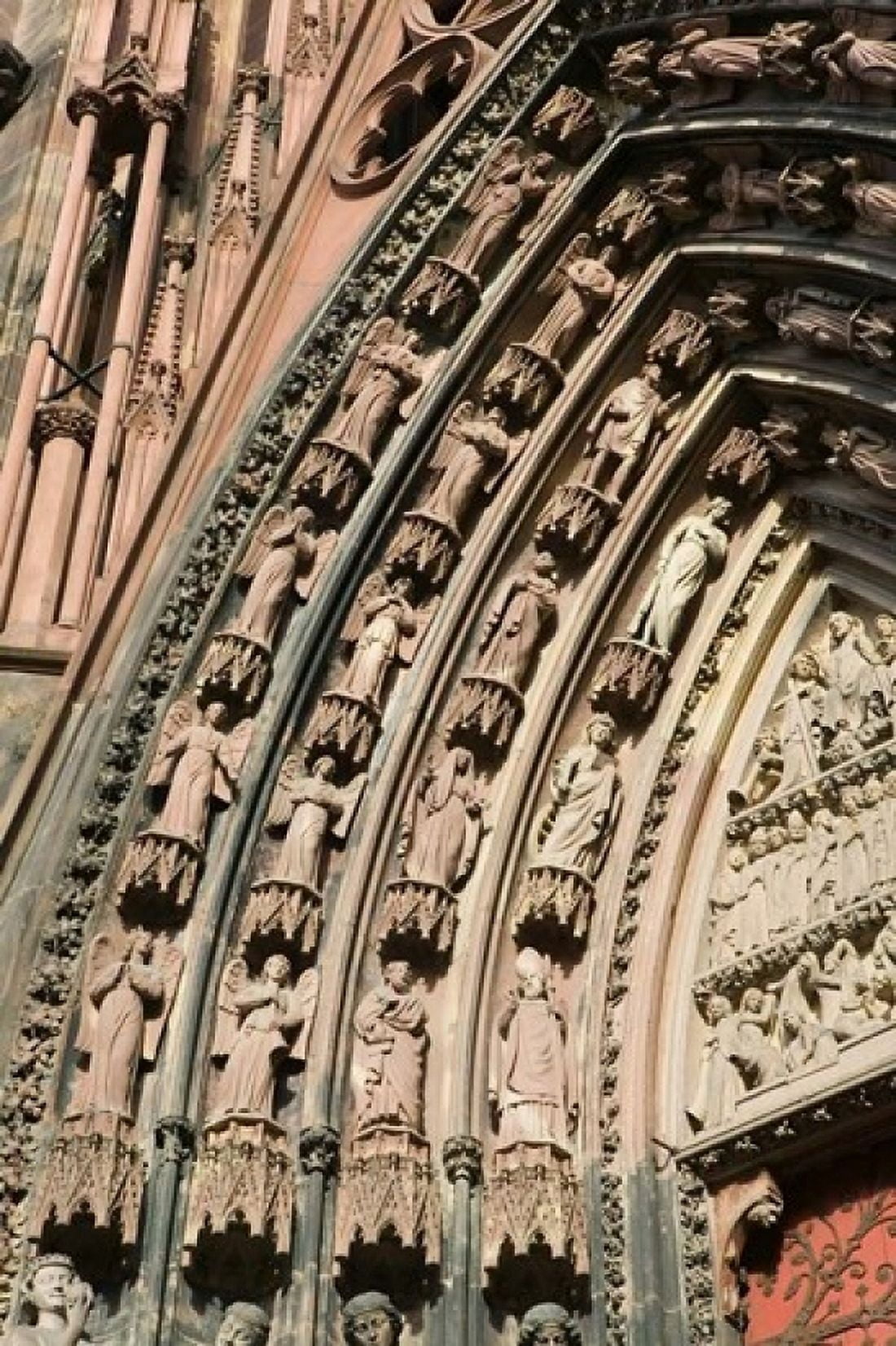 Details of the East Facade Cathedrale Notre Dame Canvas Art - Walter Bibikow DanitaDelimont (24 x 36)