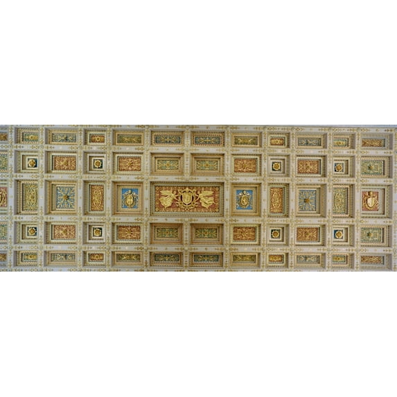 Details of the ceiling of a basilica, Basilica Of St Paul Outside The Walls, Rome, Italy Poster Print (27 x 9)