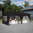 thumbnail image 1 of DetalleGo 10x20 Pop Up Canopy Tent with 6 Sidewalls, Waterproof Outdoor Event Shelter, Portable Gazebo for Parties, Beach, Camping, Commercial Use, Black, 1 of 10