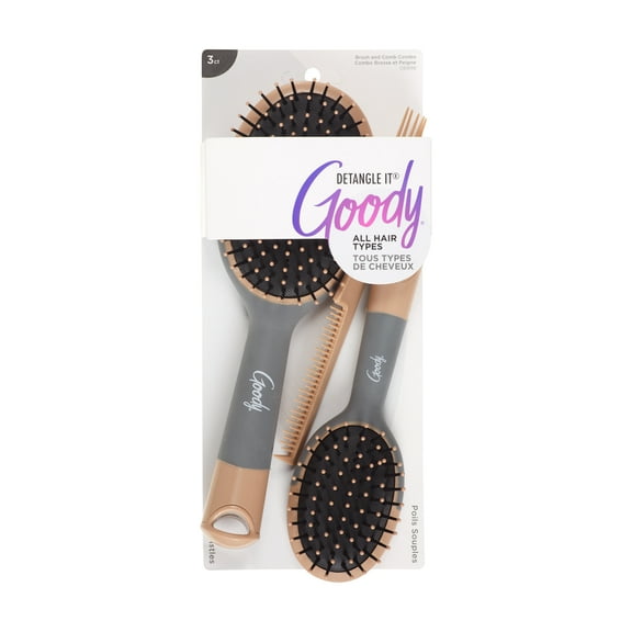 Detangle It Oval Brush And Comb Combo 3Ct Earthy Tone